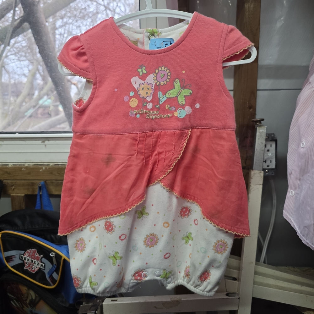 Levi's Coral Floral Baby Romper